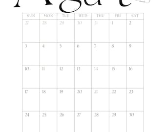 August 2025 Monthly Calendar – Printable PDF