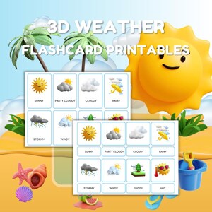 Cartes météo 3D pour enfants - apprentissage amusant et interactif à imprimer