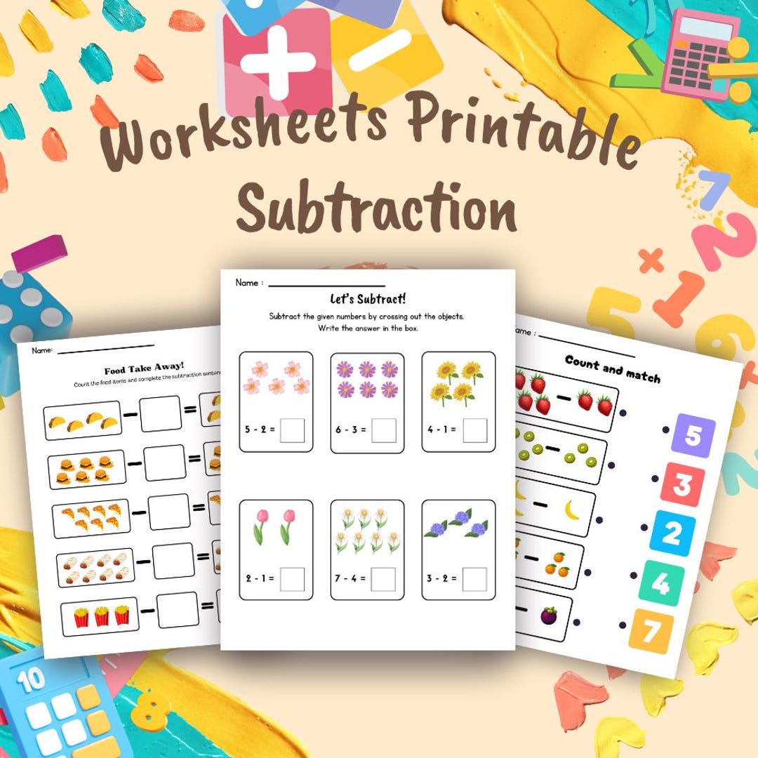 Printable Subtraction Worksheets – Visual Math for Kindergarten ...