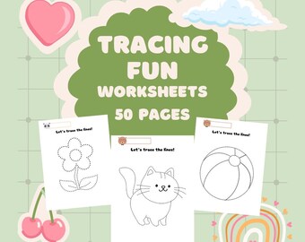 ¡50 páginas de diversión para trazar, flores, animales y formas para jardín de infantes!