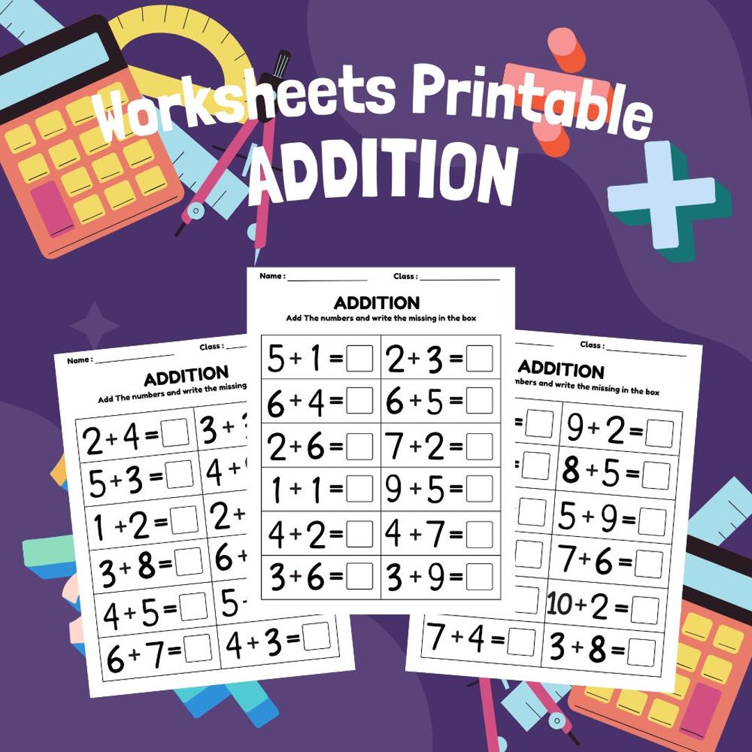 Addition Math Worksheets | Printable | Preschool & Kindergarten ...