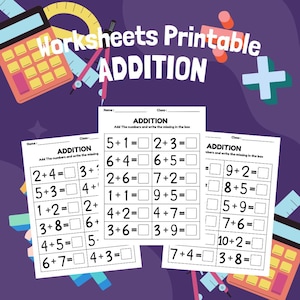 Addition Math Worksheets | Printable | Preschool & Kindergarten Learning