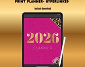 2026 Digital Planner | Glam Cheetah Print Planner- Hyperlinked