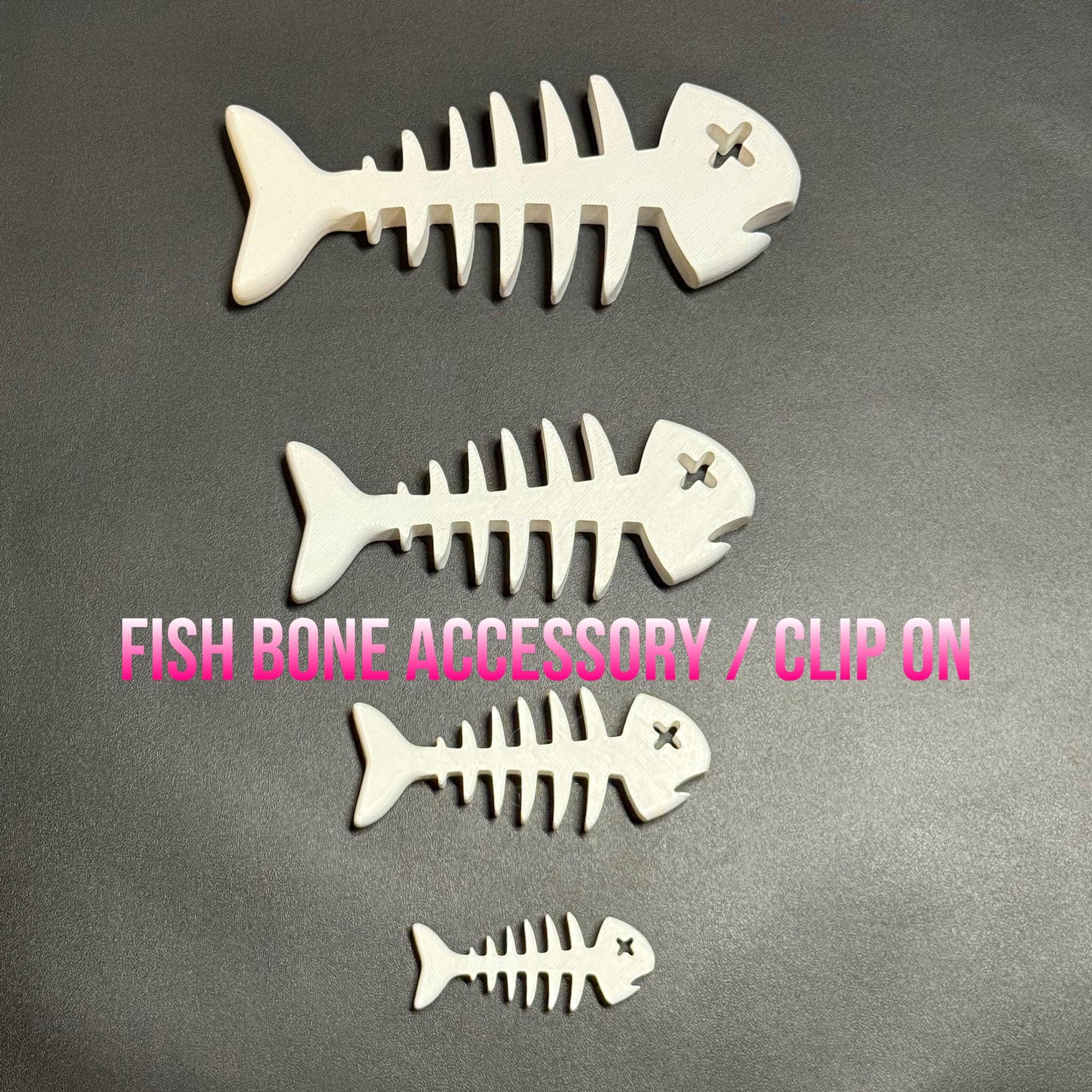 3D Printed Fursuit Fish Bone Accessory, Clip-On Accessory