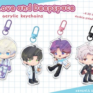 Love and Deepspace Acrylic Keychains | Xavier, Zayne, Rafayel, Sylus