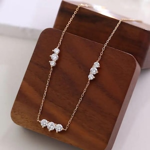 6.40 CT Round Cut Solitaire Lab Grown Diamond Necklace for Women & Girls – 14K Gold Pendant, Moissanite Option, Dainty Statement Jewelry.