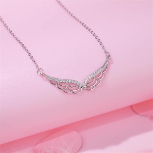 Änglavingehalsband diamanthänge 14K guldsmycken present till kvinnor, labeddiamant eller moissanit elegant bevingat halsband minimalistiskt.