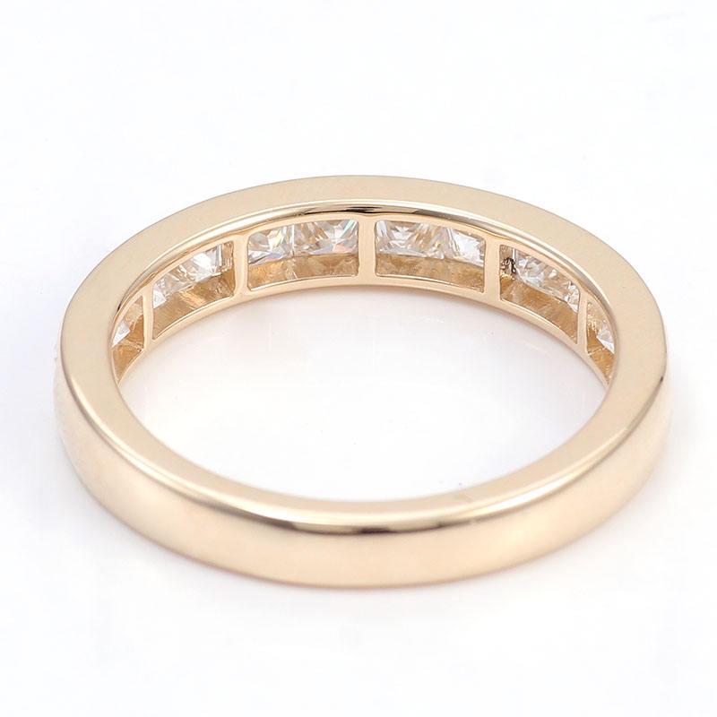 Princess Cut Lab Diamond Eternity Band: 14K Yellow Gold Anniversary ...