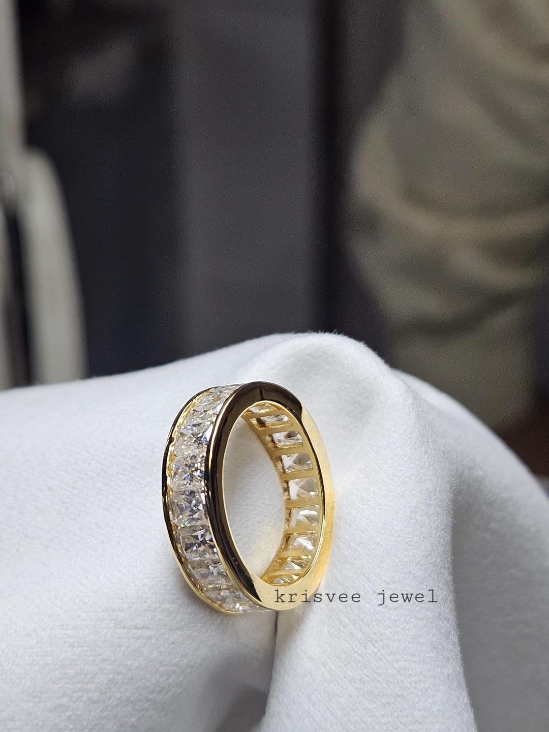 4 CT Radiant Cut Lab Grown Diamond Band Ring – Channel Set Wedding Band ...