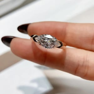 2.00 CT Marquise Cut Lab-Grown Diamond Solitaire Ring IGI Certified | 14K Yellow Gold Moissanite Engagement & Anniversary Gift for Her.