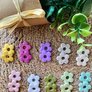 Polymer clay flower tassels for interchangeable stainless steel hoop earrings for women
