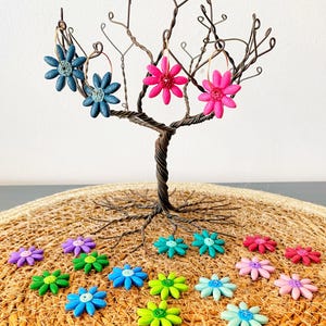 Polymer clay flower tassels for interchangeable stainless steel hoop earrings for women