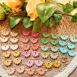 Polymer clay flower tassels for interchangeable stainless steel hoop earrings for women