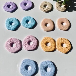 Polymer clay flower tassels for interchangeable stainless steel hoop earrings for women