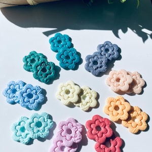 Polymer clay flower tassels for interchangeable stainless steel hoop earrings for women