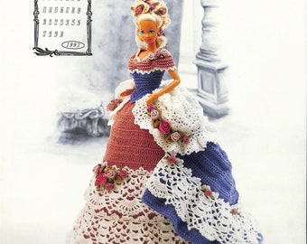 Annie's Calendar Bed Doll Society-1993 Collection-Miss June 1993-Crochet Dress Pattern-Victorian Lady Centennial Collection-New-7 Pages