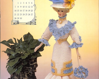 Annie's Calendar Bed Doll Society-1996 Collection-Miss April 1996-Crochet Dress Pattern-Edwardian Lady Collection-New-7 Pages