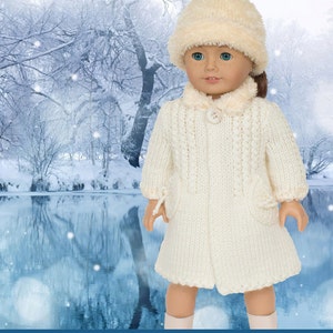 Winter Coat Knitting Pattern for 18 inch Dolls Girl Doll Coat Doll Coat Pattern-Winter Wonderland design-PDF File-Instant Download image 8