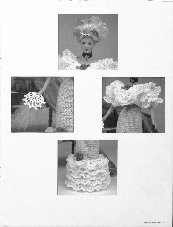 Annie's Calendar Bed Doll Society-1996 Collection-miss March 1996-crochet  Dress Pattern-edwardian Lady Collection-new-7 Pages - Etsy