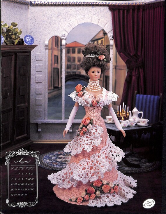 Annie's Calendar Bed Doll Society-1995 Collection-miss August 1995-crochet  Dress Pattern-turn of the Century Collection-new-7 Pages - Etsy
