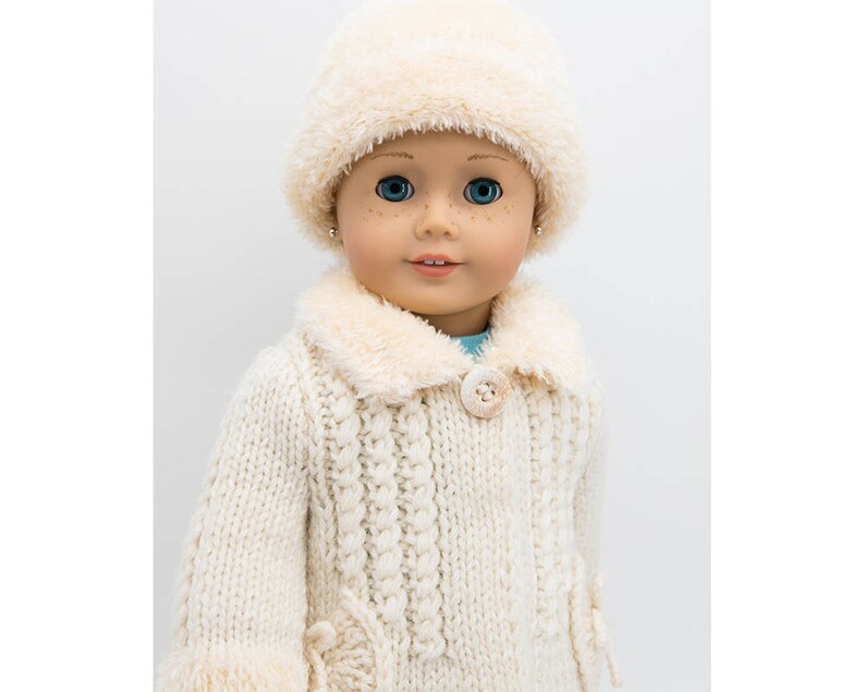 Winter Coat Knitting Pattern for 18 inch Dolls Girl Doll Coat Doll Coat Pattern-Winter Wonderland design-PDF File-Instant Download image 6