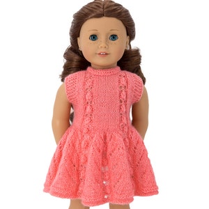 Doll Dress for 18 inch Doll Knitting Pattern-Lacy Dress For Girl Dolls-Summer Clothes for 8 inch Dolls-PDF File Download, image 2