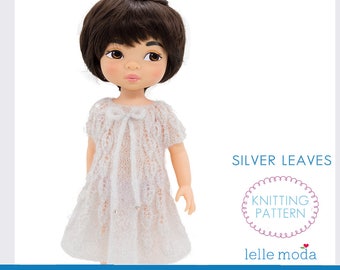 Summer Dress,  Knitting Pattern for 16" dolls, Lace Leaves Pattern  Knitting Pattern, Instant download, PDF pattern