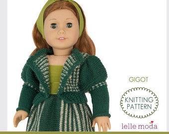 Doll Clothes Knitting Pattern: Gigot Sleeve Outfit for 18" Dolls (PDF Pattern)