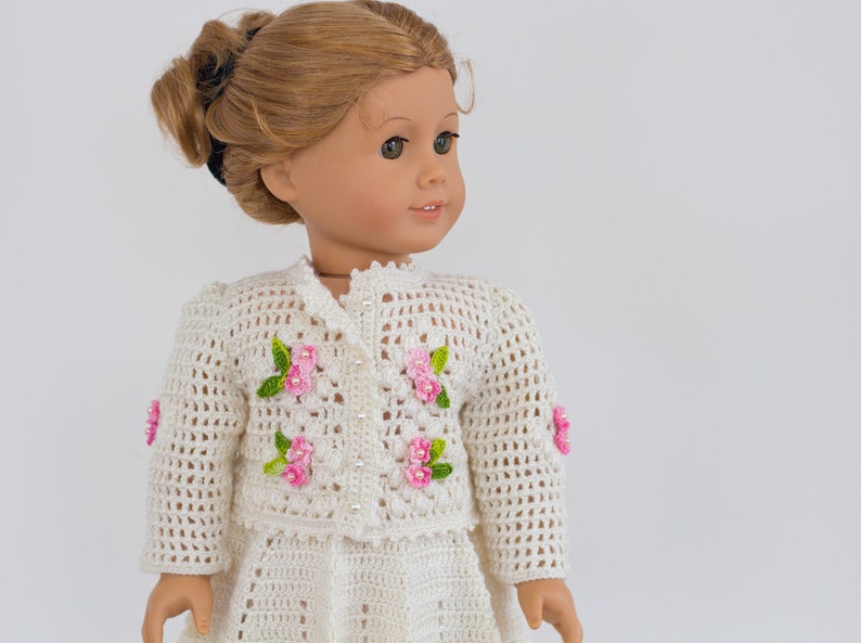 Doll Clothes for 18 inch dolls-Crochet Pattern-Skirt and Top Set for 18 inch dolls Summer Outfit-Easter Morning Doll Clothing Set-PDF file image 2