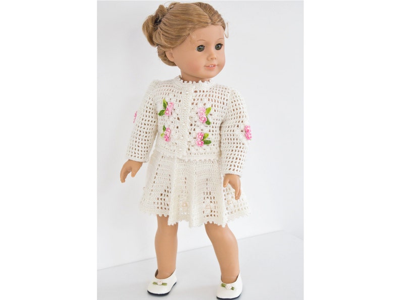 Doll Clothes for 18 inch dolls-Crochet Pattern-Skirt and Top Set for 18 inch dolls Summer Outfit-Easter Morning Doll Clothing Set-PDF file image 4