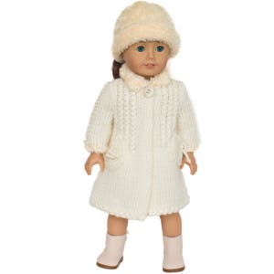 Winter Coat Knitting Pattern for 18 inch Dolls Girl Doll Coat Doll Coat Pattern-Winter Wonderland design-PDF File-Instant Download image 5