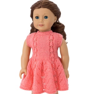 Doll Dress for 18 inch Doll Knitting Pattern-Lacy Dress For Girl Dolls-Summer Clothes for 8 inch Dolls-PDF File Download, image 3