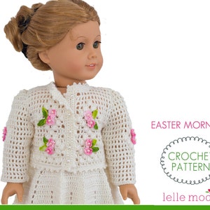 Doll Clothes for 18 inch dolls-Crochet Pattern-Skirt and Top Set for 18 inch dolls Summer Outfit-Easter Morning Doll Clothing Set-PDF file image 1