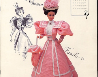 Annie's Calendar Bed Doll Society-1994 Collection-Miss April 1994-Crochet Dress Pattern-Gibson Girls Collection-New-7 Pages