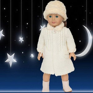 Winter Coat Knitting Pattern for 18 inch Dolls Girl Doll Coat Doll Coat Pattern-Winter Wonderland design-PDF File-Instant Download image 9