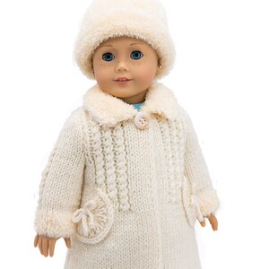 Winter Coat Knitting Pattern for 18 inch Dolls Girl Doll Coat Doll Coat Pattern-Winter Wonderland design-PDF File-Instant Download image 7