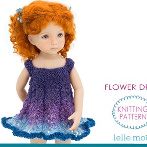 Flower Dress Knitting Pattern for 13&quot; Little Darling Dolls (PDF file)