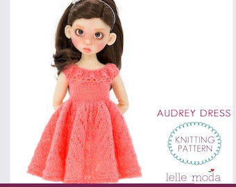 MSD BJD Doll Dress Knitting Pattern, Lace Yoke (PDF Pattern)