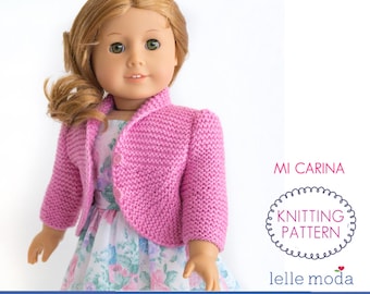 Pink Bolero Cardigan Knitting Pattern for 18 inch Dolls (PDF File)