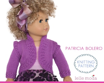 Doll Clothes Knitting Pattern, Patricia Knitting Pattern for 18 inch Girl Dolls ,18 inch Doll Clothes Pattern, Instant Download