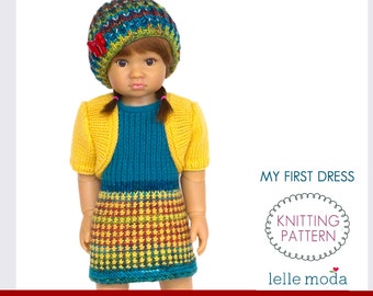 Doll Dress Knitting Pattern for Slim 18 Inch Dolls (PDF Pattern)