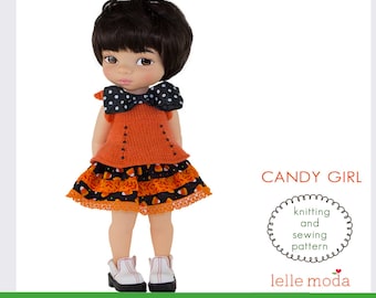 Doll Clothes Knitting & Sewing Pattern: Halloween Costume for 16" Dolls (PDF)