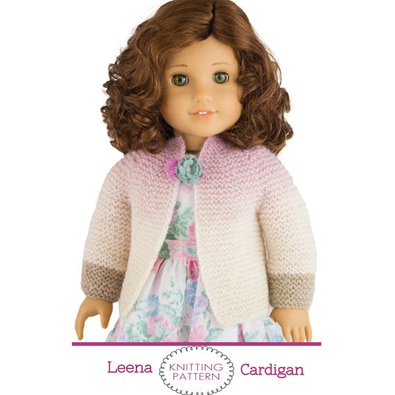 Doll Cardigan Knitting Pattern: 18 Inch American Doll Clothes (PDF)