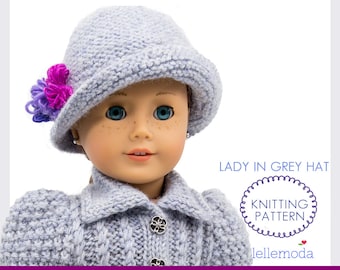 Cloche Hat Knitting Pattern for 18 inch American Girl Doll (PDF Pattern)