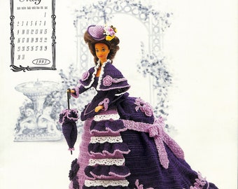 Annie's Calendar Bed Doll Society-1993 Collection-Miss May 1993-Crochet Dress Pattern-Victorian Lady Centennial Collection-New-7 Pages