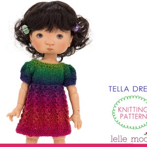 Wzór na robótkę na drutach dla 11" Meadowdolls Dumplings-sukienka dla lalek Patti i Tella-ubranka dla lalek-11-calowa lalka-plik PDF