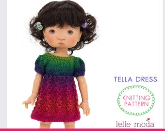Knitting Pattern for 11" Meadowdolls Dumplings-Patti and Tella doll dress- Doll Clothes-11 inch doll-PDF File