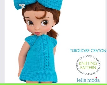 16 inch Doll Summer Dress - 16" Character Doll Clothes - Knitting Pattern - Dress For 16 inch Dolls  - PDF file - Lelle Moda