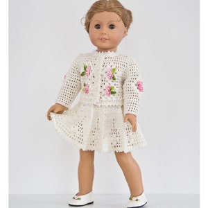 Doll Clothes for 18 inch dolls-Crochet Pattern-Skirt and Top Set for 18 inch dolls Summer Outfit-Easter Morning Doll Clothing Set-PDF file image 3