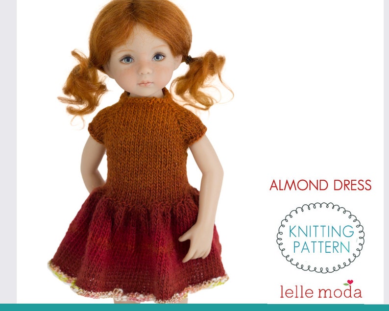 Almond Dress Knitting Pattern Little Darling Dolls by Etsy
